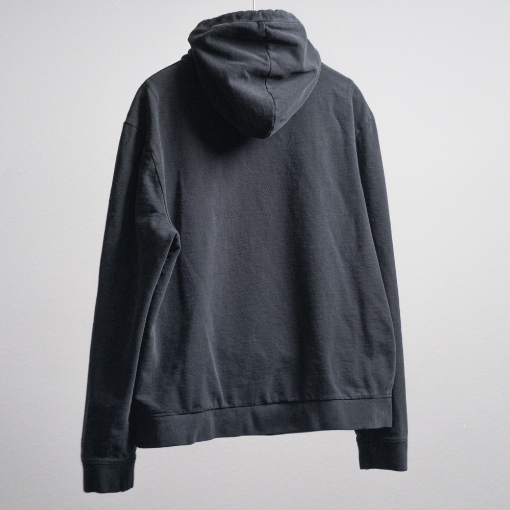 AllSaints Men’s Lg Hoodie Raven Black Pullover French Terry Pocket LS Sweatshirt - Picture 13 of 16